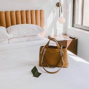 Rebecca Minkoff M.A.B Quilted Satchel (Camel)